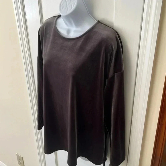 J.Jill Velvety Top Pullover Shirt Women’s Large Brown Silvery Holiday Party - Picture 3 of 16